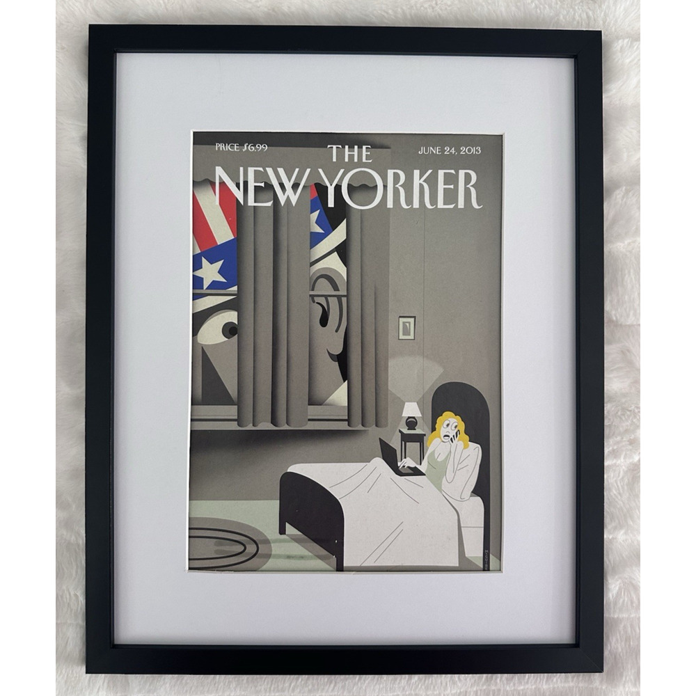 Framed The New Yorker June 24 2013 Uncle Sam is Listening by Richard McGuire